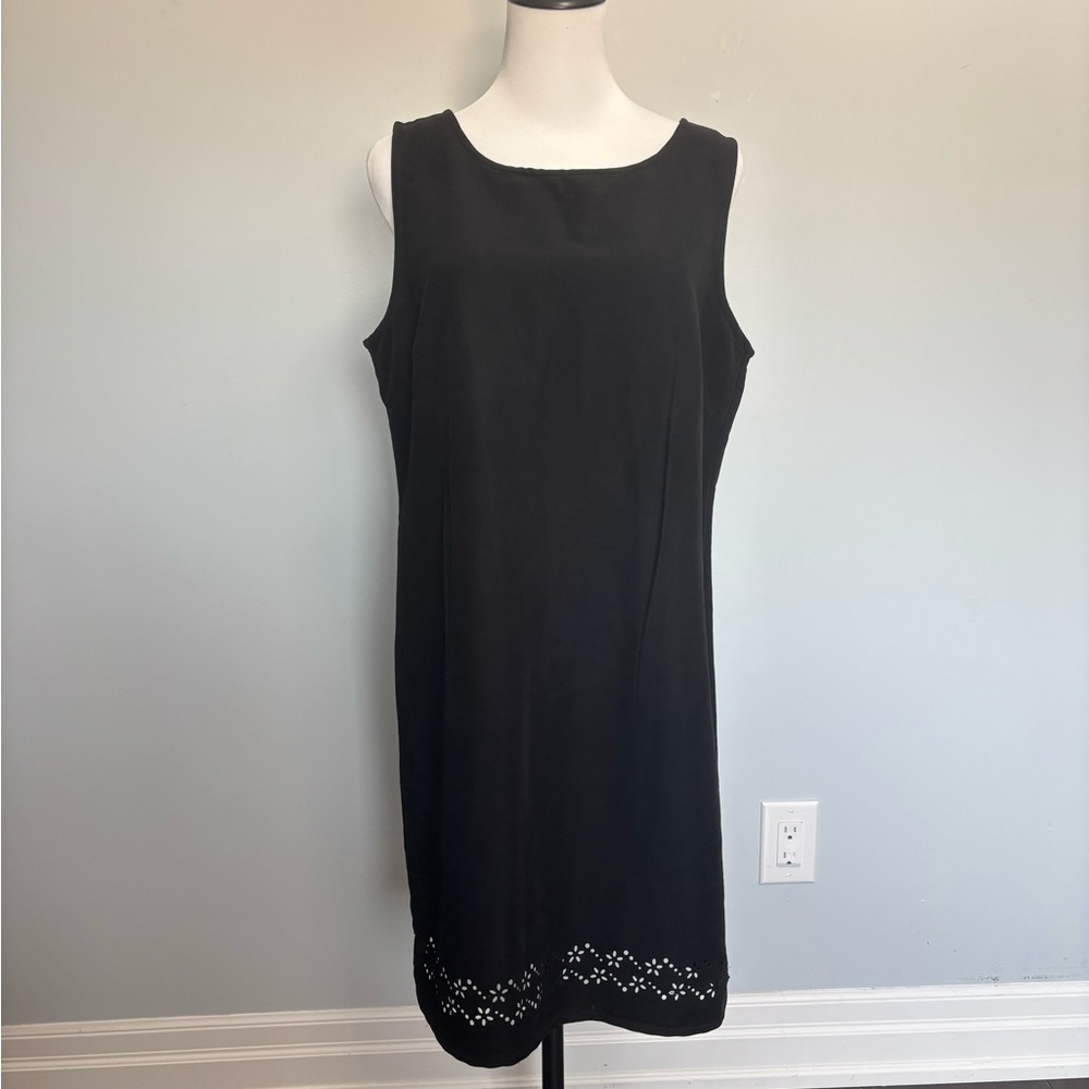 Reitmans Black Midi Dress with Eyelet Hem